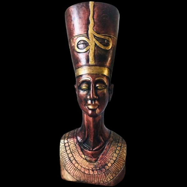Egyptian Queen Pharaoh Queen Nefertiti Statue Décor 18 inch (15 cm) 15KG Wooden Hand Made